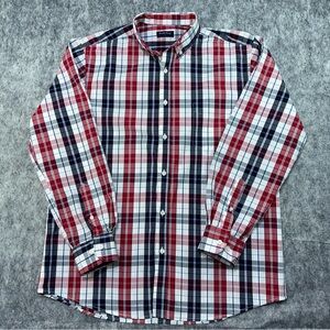 Double Pump Men’s Size Large Red White Blue Patriotic Button Down Long Sleeve